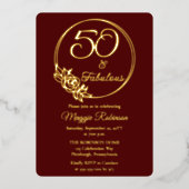 Invitation En Aluminium 50 et fabuleuse fête du 50e anniversaire bloquée (Recto)