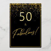 Invitation En Aluminium 50 Fabuleux Parties scintillant d'anniversaire pho (Recto)