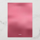 Invitation En Aluminium 50 & Fabuleux Photo Rose Gold Rose (Verso)