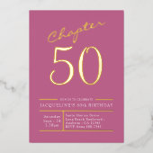 Invitation En Aluminium 50 Rose 50e Anniversaire de la fête Gold (Recto)