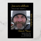 Invitation En Aluminium 50e anniversaire Black Gold (Recto)