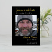 Invitation En Aluminium 50e anniversaire Black Gold (Debout devant)