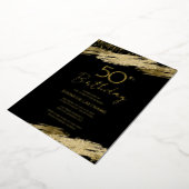 Invitation En Aluminium 50e Anniversaire Budget de la fête Gold Black Invi (Rotation)