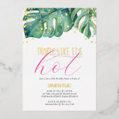 Invitation En Aluminium 50e anniversaire de fête Thème tropical (Recto)