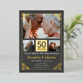 Invitation En Aluminium 50e anniversaire de Mariage avec cadre (Debout devant)
