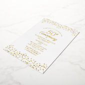 Invitation En Aluminium 50e anniversaire de mariage cœurs d'amour or (Rotation)