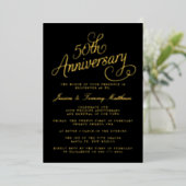 Invitation En Aluminium 50e anniversaire de mariage de réel (Debout devant)
