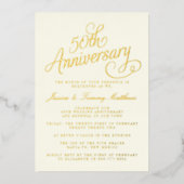 Invitation En Aluminium 50e anniversaire de mariage de réel (Recto)