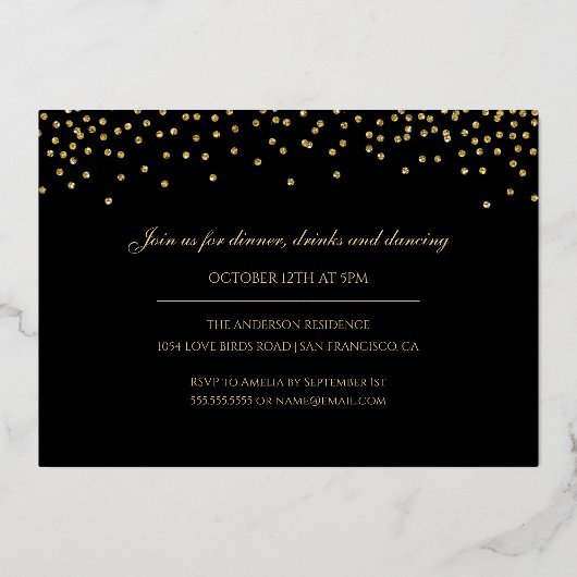 Invitation En Aluminium 50e anniversaire de Mariage d'or Photo (Verso)