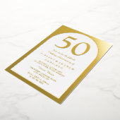 Invitation En Aluminium 50e anniversaire de mariage Golden Arch or  (Rotation)