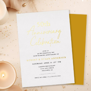 Invitation En Aluminium 50e anniversaire de mariage minimal moderne
