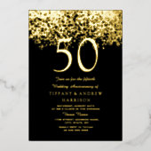 Invitation En Aluminium 50e anniversaire de mariage or (Recto)