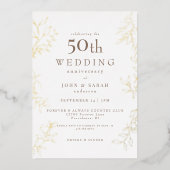Invitation En Aluminium 50e anniversaire de mariage or (Recto)