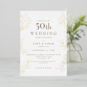 Invitation En Aluminium 50e anniversaire de mariage or (Debout devant)