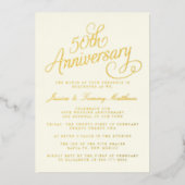 Invitation En Aluminium 50e anniversaire de mariage réel (Recto)