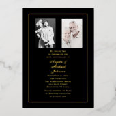 Invitation En Aluminium 50e anniversaire d'or noir Then and Now (Recto)