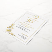 Invitation En Aluminium 50e anniversaire du Mariage Monogramme de couronne (Rotation)