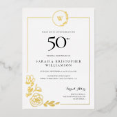 Invitation En Aluminium 50e anniversaire du Mariage Monogramme de couronne (Recto)