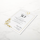 Invitation En Aluminium 50e anniversaire du Mariage Monogramme de couronne (Rotation)