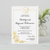 Invitation En Aluminium 50e anniversaire du Mariage Monogramme de couronne (Debout devant)
