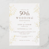 Invitation En Aluminium 50e anniversaire du Mariage Or (Recto)