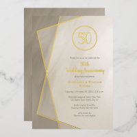 50e anniversaire gris antique avec or