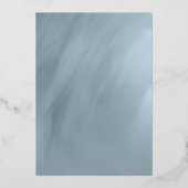 Invitation En Aluminium 50e anniversaire gris bleu poussiéreux avec feuill (Verso)