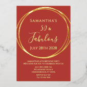 Invitation En Aluminium 50e anniversaire Terracotta Burnt Orange Or (Recto)