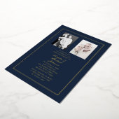 Invitation En Aluminium 50th Wedding Anniversary Navy Gold Border   (Rotation)