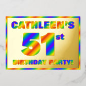 Invitation En Aluminium 51e fête d'anniversaire — Amusant, Rainbow Spectru (Recto)