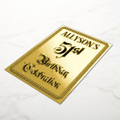 Invitation En Aluminium 51e fête d'anniversaire — Script élégant + Nom per (Rotation)