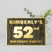 Invitation En Aluminium 52e fête d'anniversaire : Gras, Motif de grains de (Debout devant)