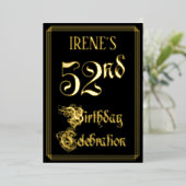 Invitation En Aluminium 52e fête d'anniversaire — Script fantaisie et nom (Debout devant)