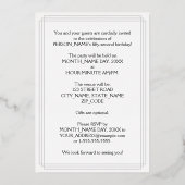 Invitation En Aluminium 52e fête d'anniversaire — Script fantaisie et nom (Verso)