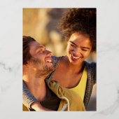 Invitation En Aluminium 5 Photo Collage Mariage Gold Script Enregistrer La (Verso)