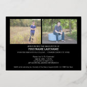 Invitation En Aluminium 5 Photo Graduation Party Modern Script Gold (Verso)