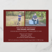 Invitation En Aluminium 5 Photo Graduation Party Modern Script Gold (Verso)