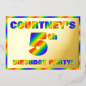Invitation En Aluminium 5e fête d'anniversaire — Amusant, Rainbow Spectrum (Recto)