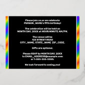Invitation En Aluminium 5e fête d'anniversaire — Amusant, Rainbow Spectrum (Verso)