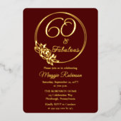 Invitation En Aluminium 60 et fabuleuse fête du 60e anniversaire bloquée (Recto)