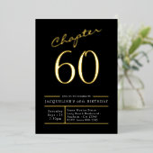 Invitation En Aluminium 60 Noir 60e Anniversaire Soirée Or (Debout devant)