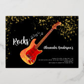 Invitation En Aluminium 60 Rocks 60th Birthday Party Gold (Recto)