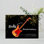 Invitation En Aluminium 60 Rocks 60th Birthday Party Gold (Debout devant)