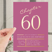Invitation En Aluminium 60 Rose 60e Anniversaire de fête Or