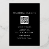 Invitation En Aluminium 60e anniversaire moderne Black Gold Foil QR Code F (Verso)