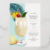 Invitation En Aluminium 60e anniversaire Summer Green Cocktail Party (Recto)