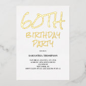 Invitation En Aluminium 60e fête d'anniversaire (Recto)