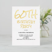 Invitation En Aluminium 60e fête d'anniversaire (Debout devant)