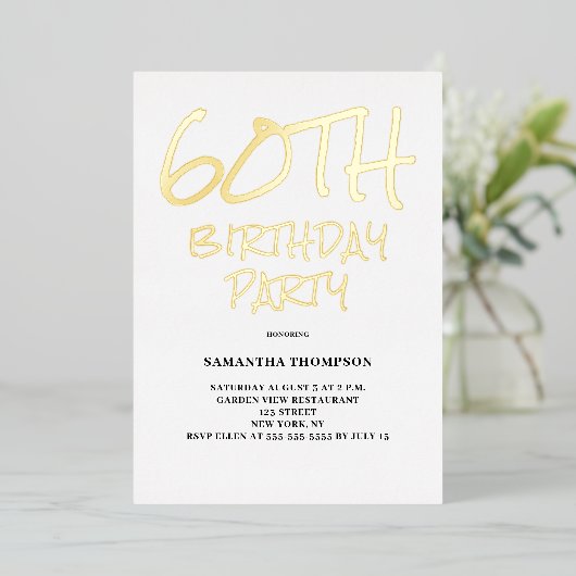 Invitation En Aluminium 60e fête d'anniversaire (Debout devant)