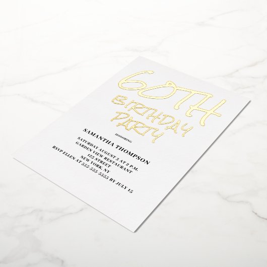 Invitation En Aluminium 60e fête d'anniversaire (Rotation)